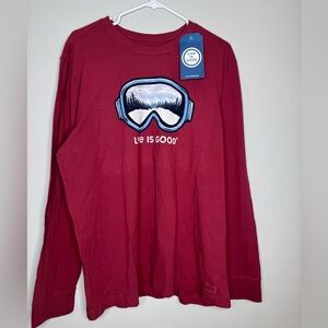 Life Is Good Maroon Long Sleeve Shirt